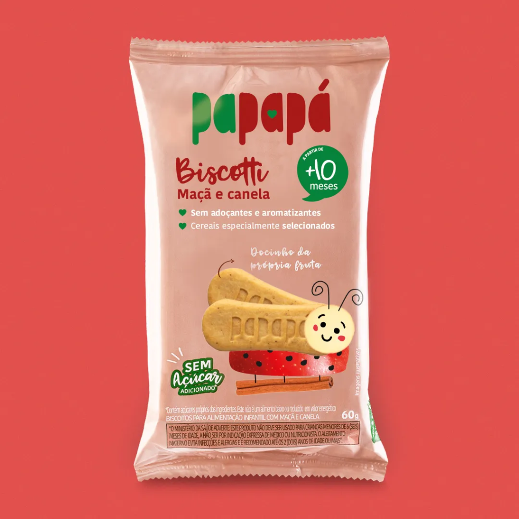 BISCOTTI MAÇÃ E CANELA 60G - PAPAPÁ