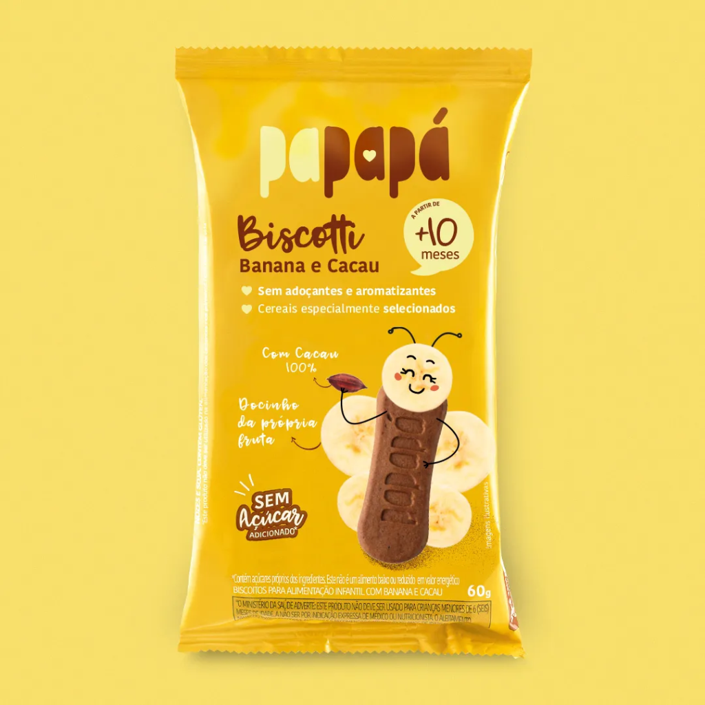 BISCOTTI BANANA E CACAU 60G - PAPAPÁ