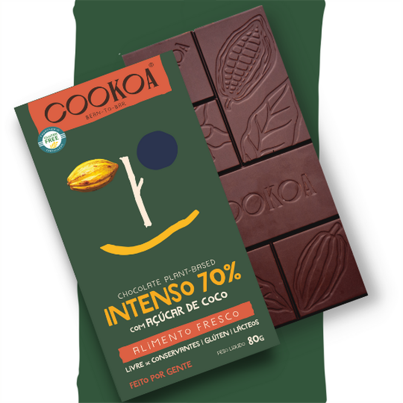 BARRA DE CHOCOLATE 70% 80G - COOKOA