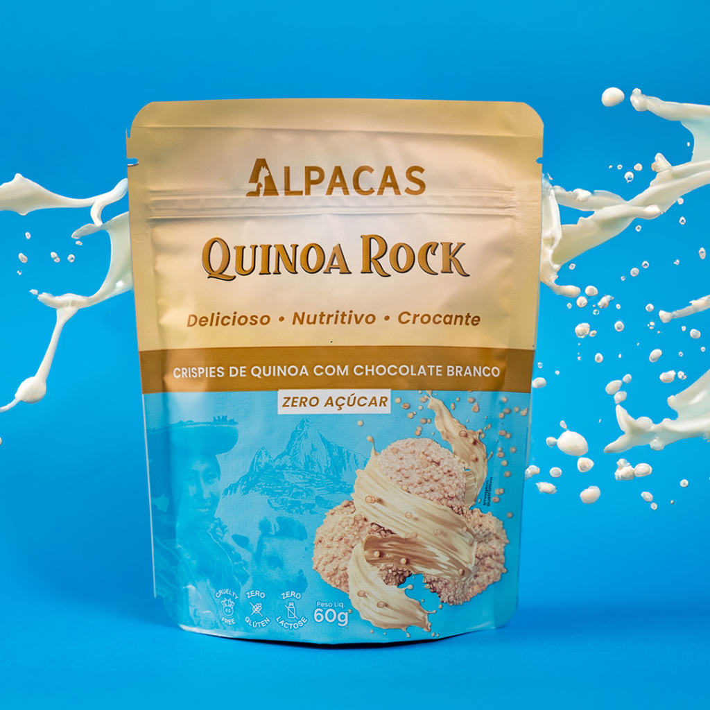 QUINOA ROCK CHOCOLATE BRANCO ZERO 60G - ALPACAS