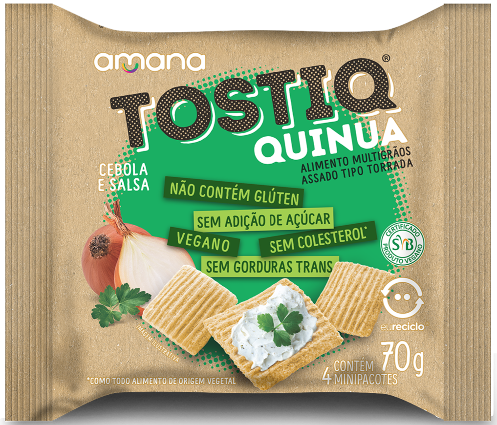 TOSTIQ QUINUA SABOR CEBOLA E SALSA 70G - AMANA