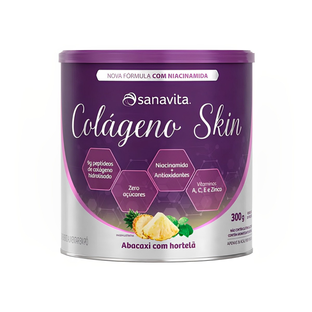 COLAGENO SKIN ABACAXI COM HORTELÃ 300G - SANAVITA