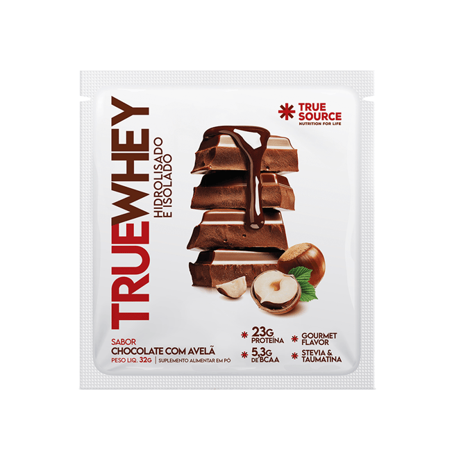 TRUE WHEY CHOCOLATE COM AVELÃ 32G SACHÊ - TRUE SOURCE