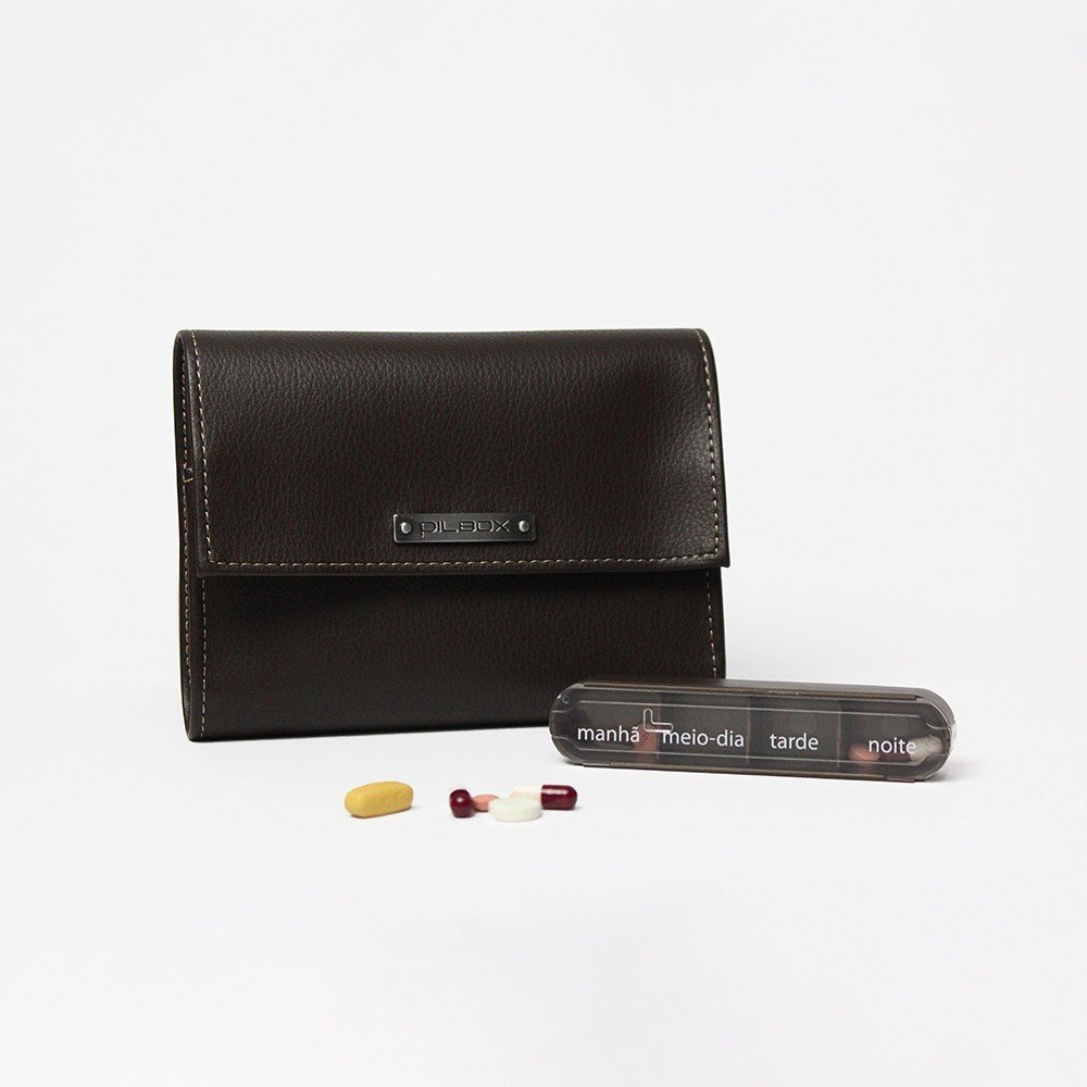 ORGANIZADOR DE COMPRIMIDOS LIBERTY V3 - CHOCOLATE - PILBOX