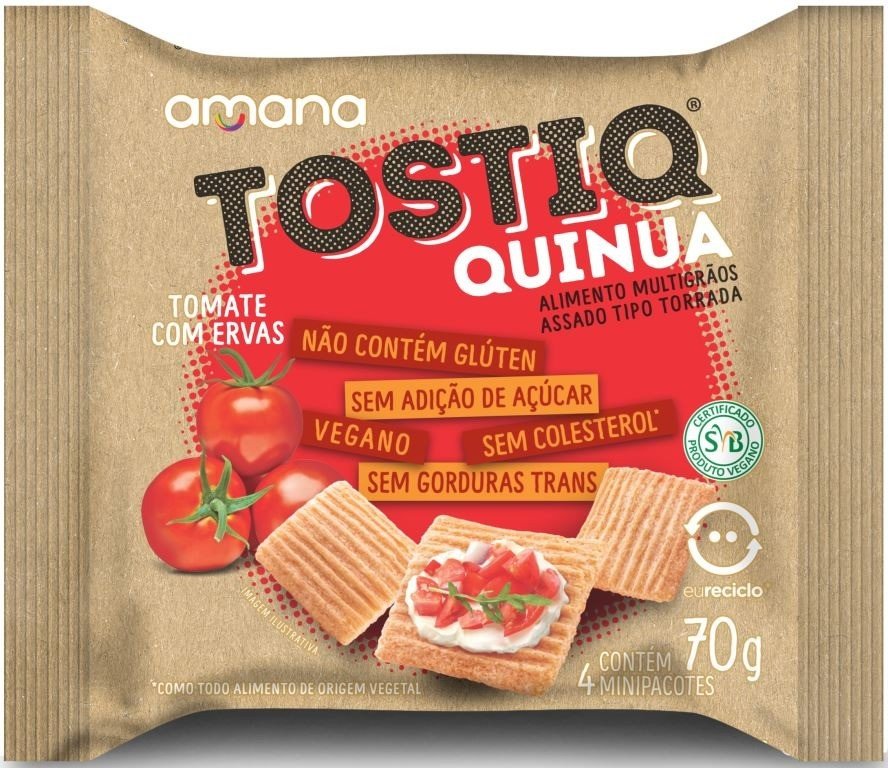TOSTIQ DE QUINUA E TOMATE COM ERVAS 70G - AMANA