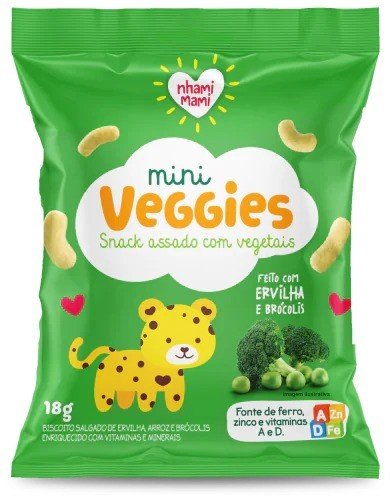 MINI VEGGIES ERVILHA E BRÓCOLIS 18G - NHAMI MAMI
