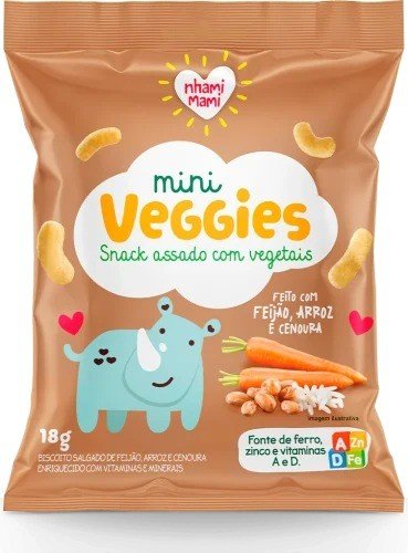 MINI VEGGIES FEIJÃO, ARROZ E CENOURA 18G - IHAMI MAMI