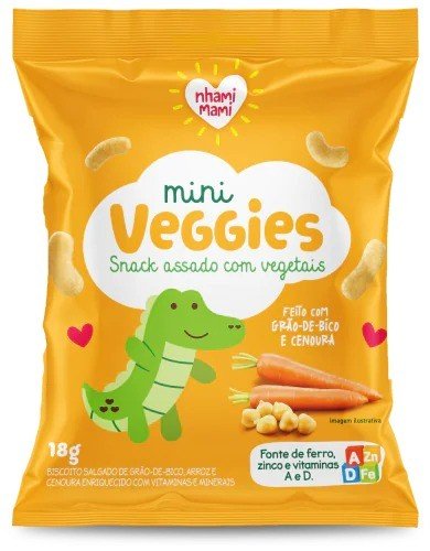 MINI VEGGIES GRÃO DE BICO E CENOURA 18G - IHAMI MAMI
