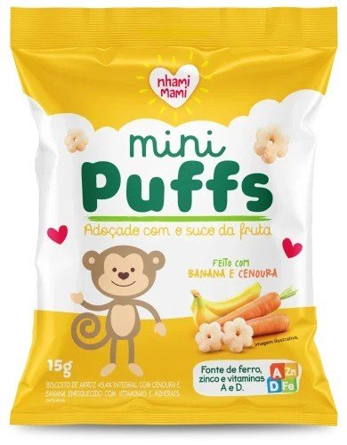 MINI PUFFS BANANA E CENOURA 15G - IHAMI MAMI