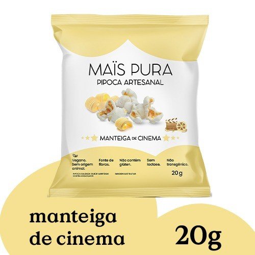 PIPOCA ARTESANAL SABOR MANTEIGA DE CINEMA 20G - MAIS PURA