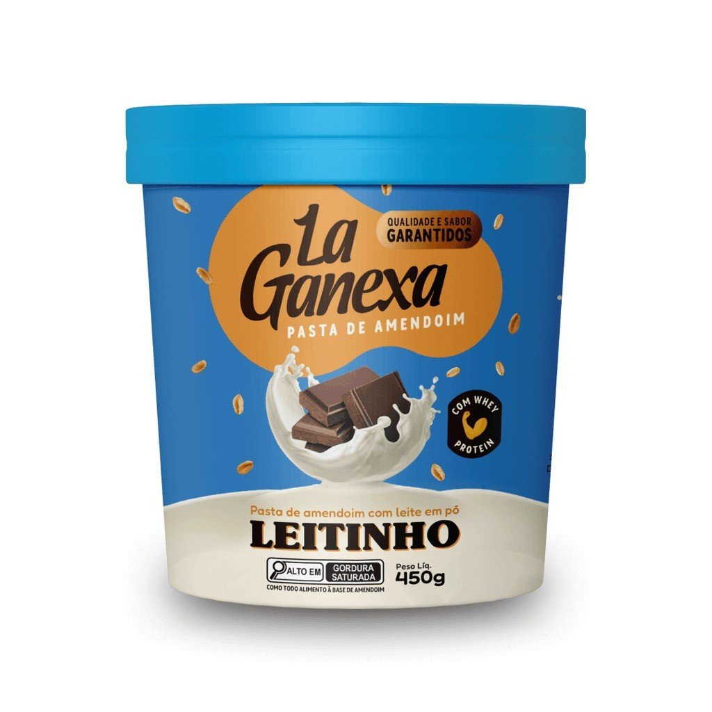 PASTA DE AMENDOIM SABOR LEITINHO 450G - LA GANEXA