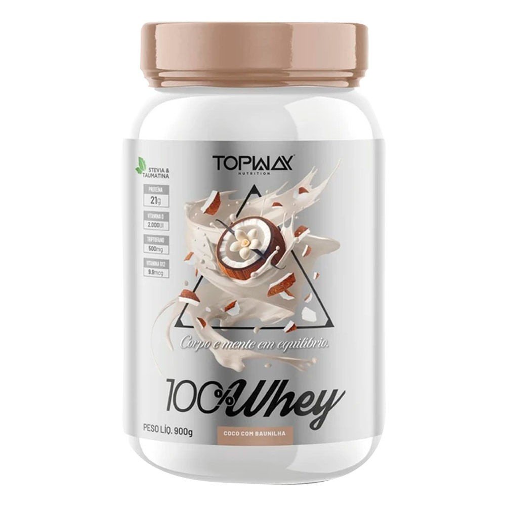 WHEY PROTEIN COCO COM BAUNILHA 900G - TOPWAY