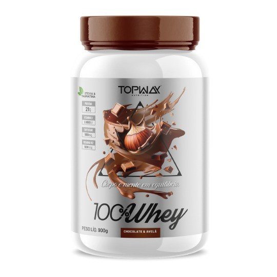 WHEY PROTEIN CHOCOLATE COM AVELÃ 900G - TOPWAY