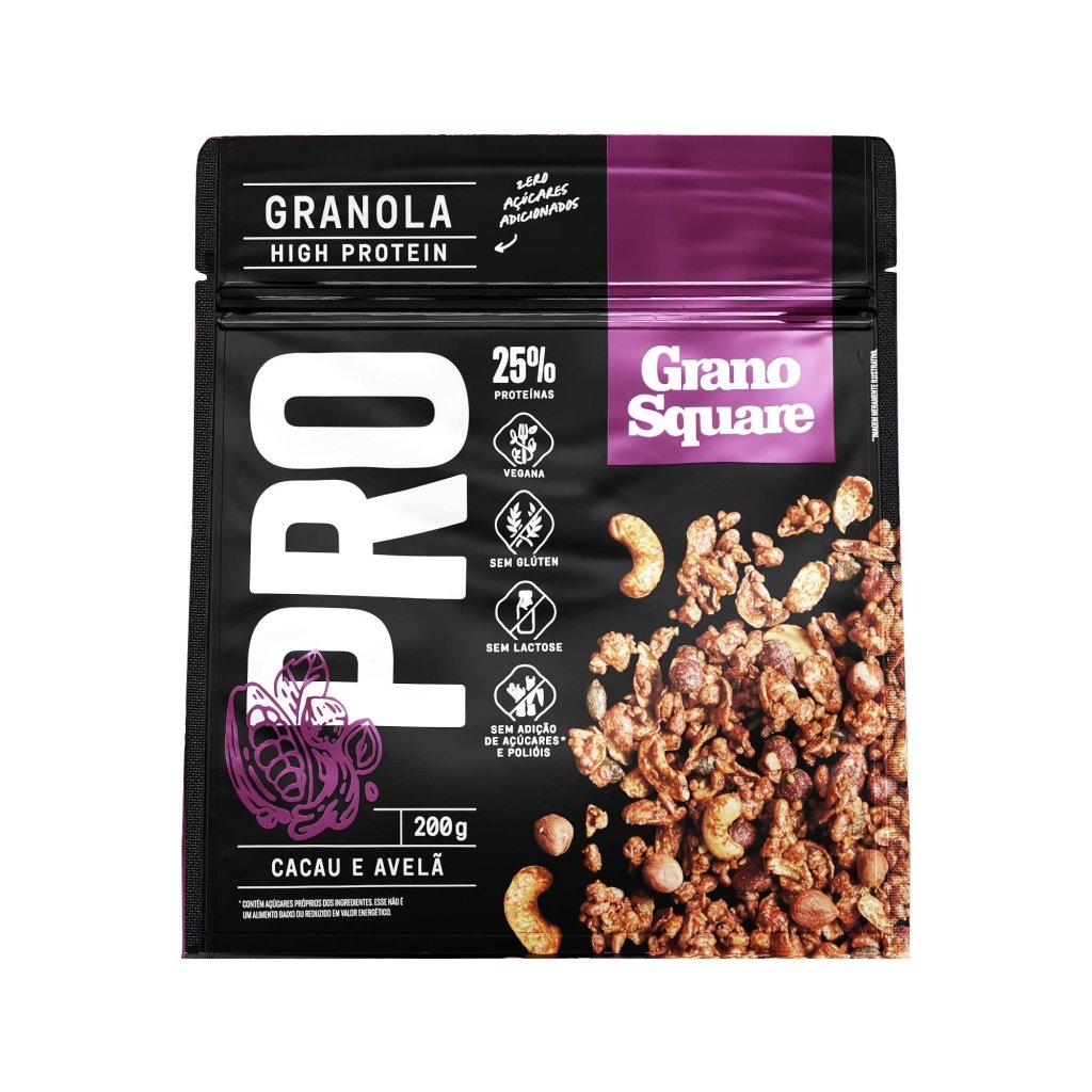 GRANOLA PRO CACAU E AVELÃ 200G - GRANO SQUARE