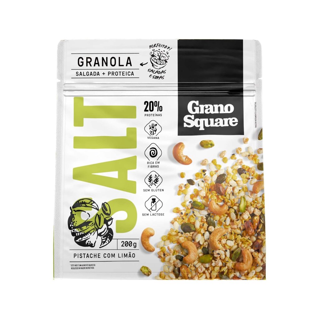GRANOLA PRO PISTACHE E LIMÃO 200G - GRANO SQUARE