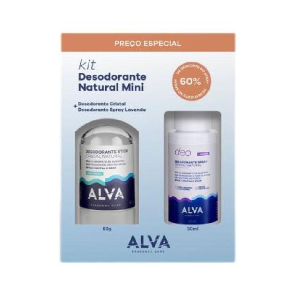 KIT DESODORANTE NATURAL 60G E 30ML - ALVA