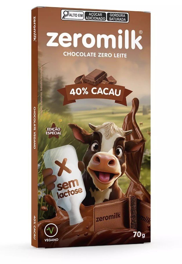 CHOCOLATE 40% CACAU 80G - ZEROMILK