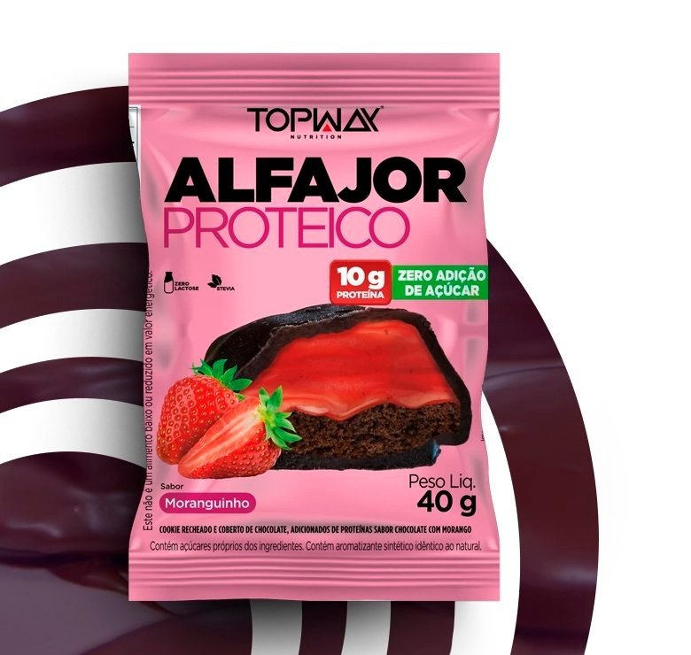 ALFAJOR PROTEICO MORANGUINHO 40G - TOPWAY