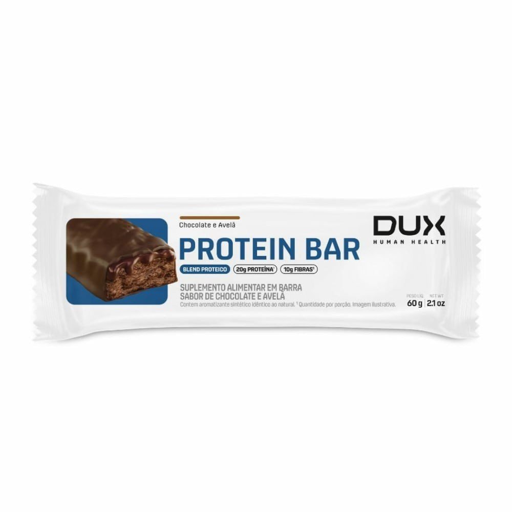PROTEIN BAR CHOCOLATE E AVELÃ 60G - DUX