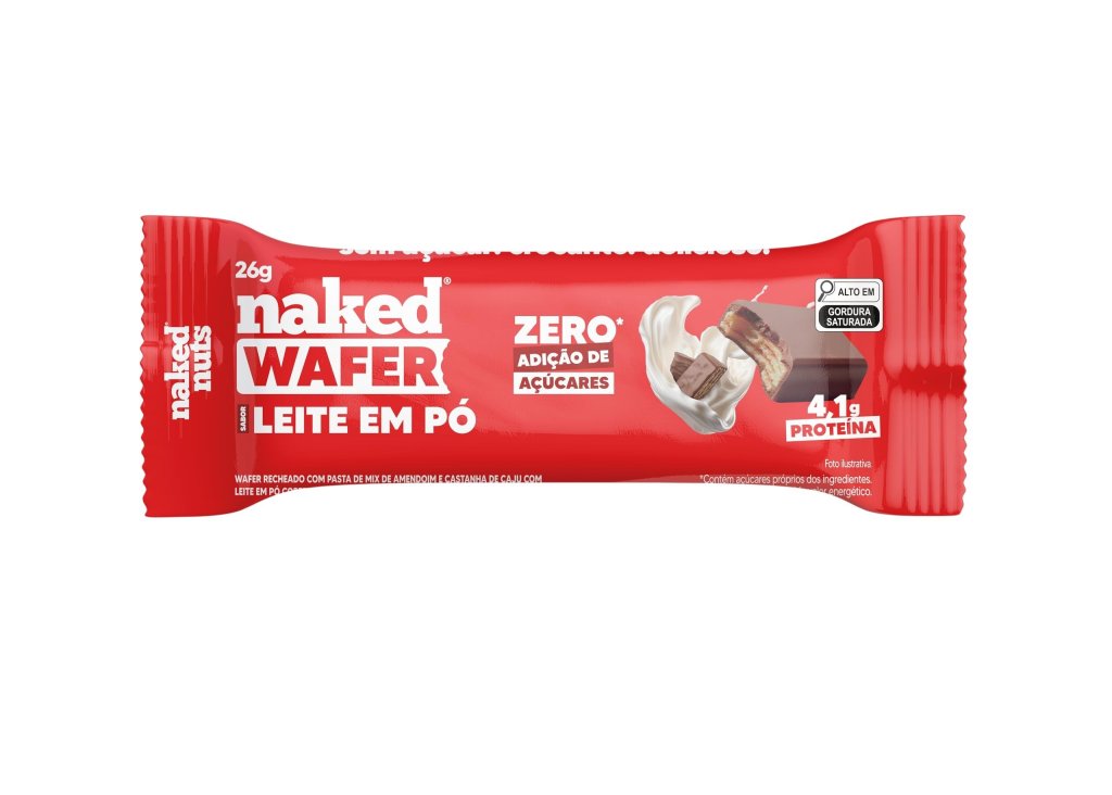 WAFER DE CHOCOLATE E LEITE EM PÓ - NAKED WAFER