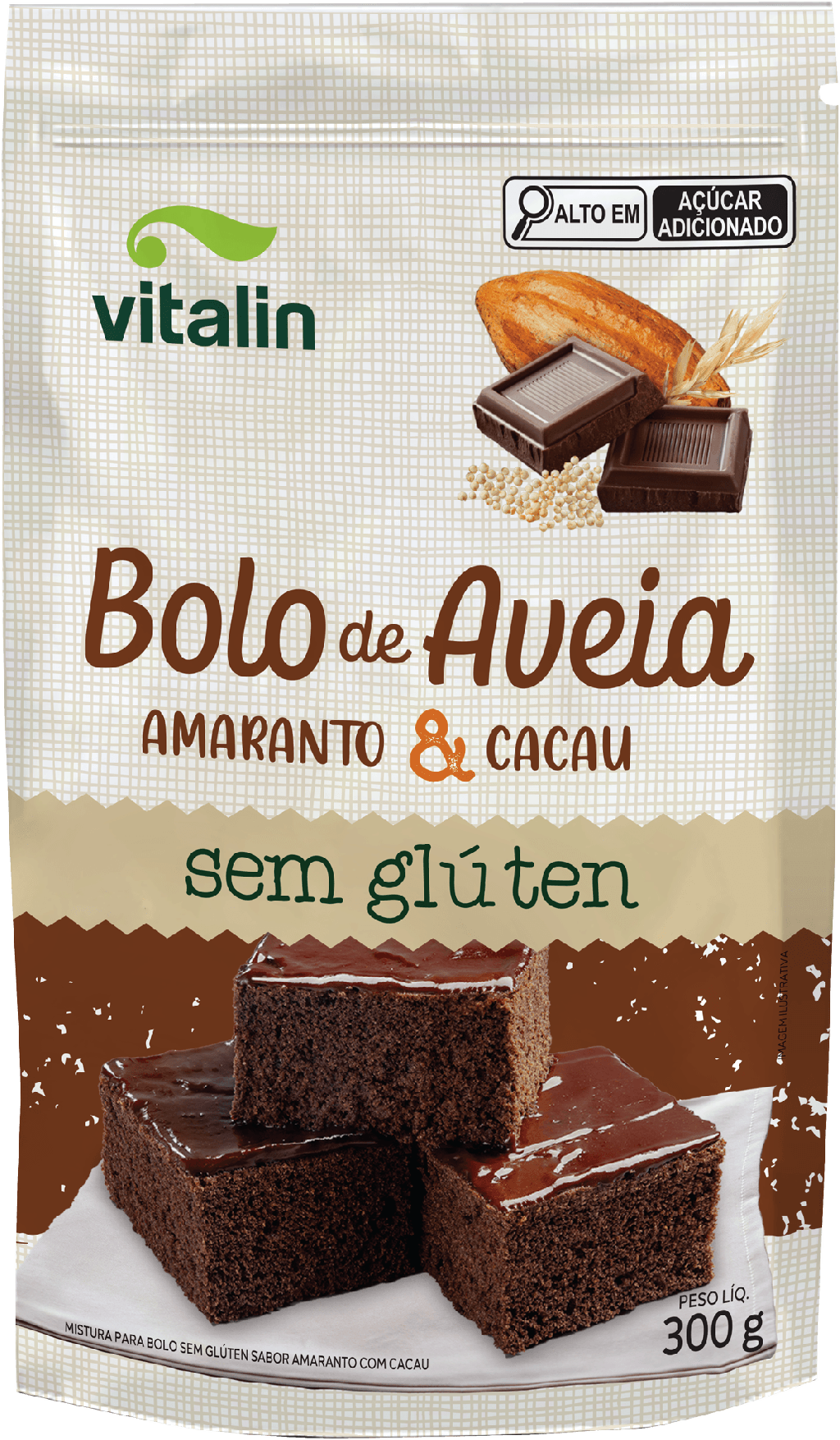 MISTURA PARA BOLO DE AVEIA E AMARANTO COM CACAU - VITALIN