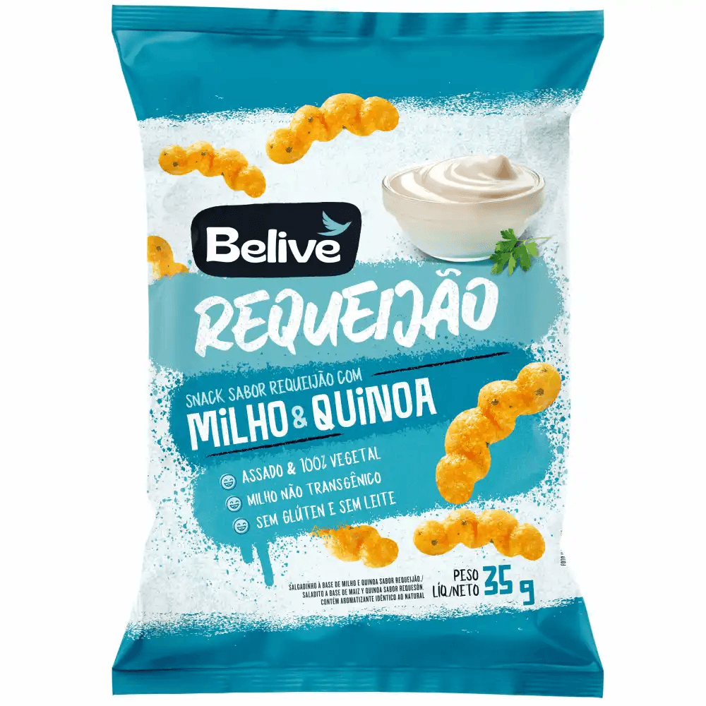 SALGADINHO SABOR REQUEIJÃO DE MILHO E QUINOA 35G - BELIVE