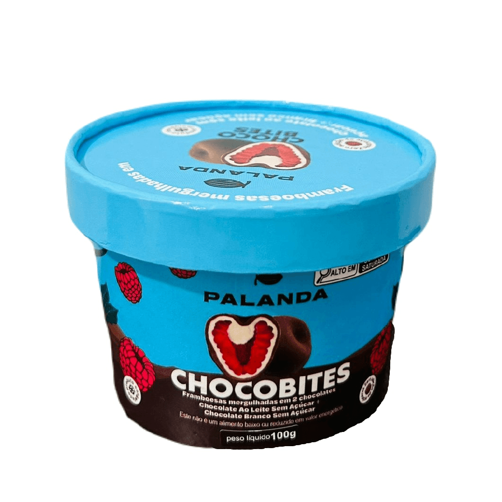 CHOCOBITES DE FRAMBOESA COM CHOCOLATE ZERO 100G - PALANDA