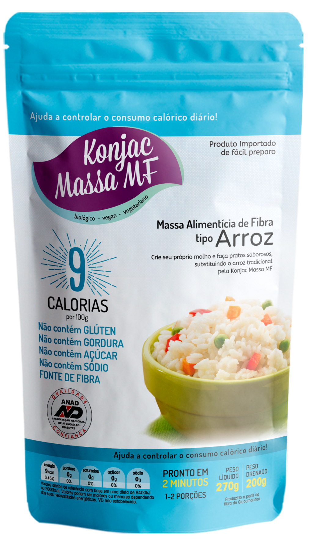 MASSA ALIMENTAR TIPO ARROZ - KONJAC