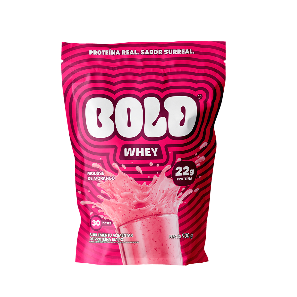 WHEY MOUSSE DE MORANGO 900G - BOLD