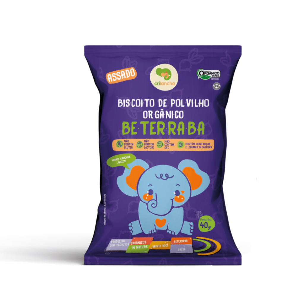 BISCOITO DE POLVILHO ORGÂNICO BETERRABA 40G - CRILANCHA