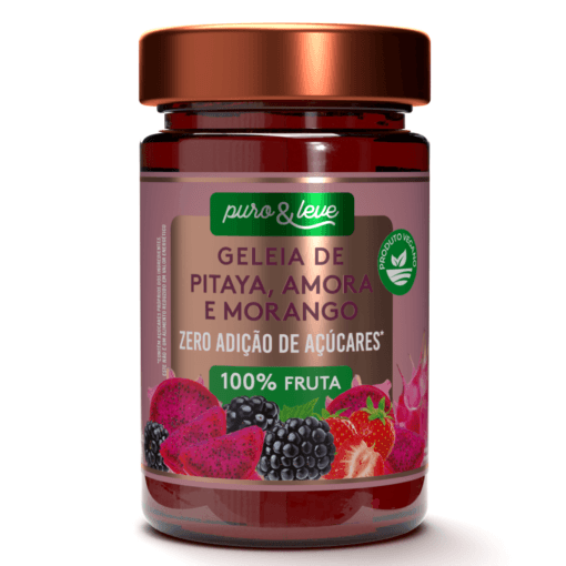 GELEIA DE PITAYA, AMORA E MORANGO ZERO - PURO E LEVE