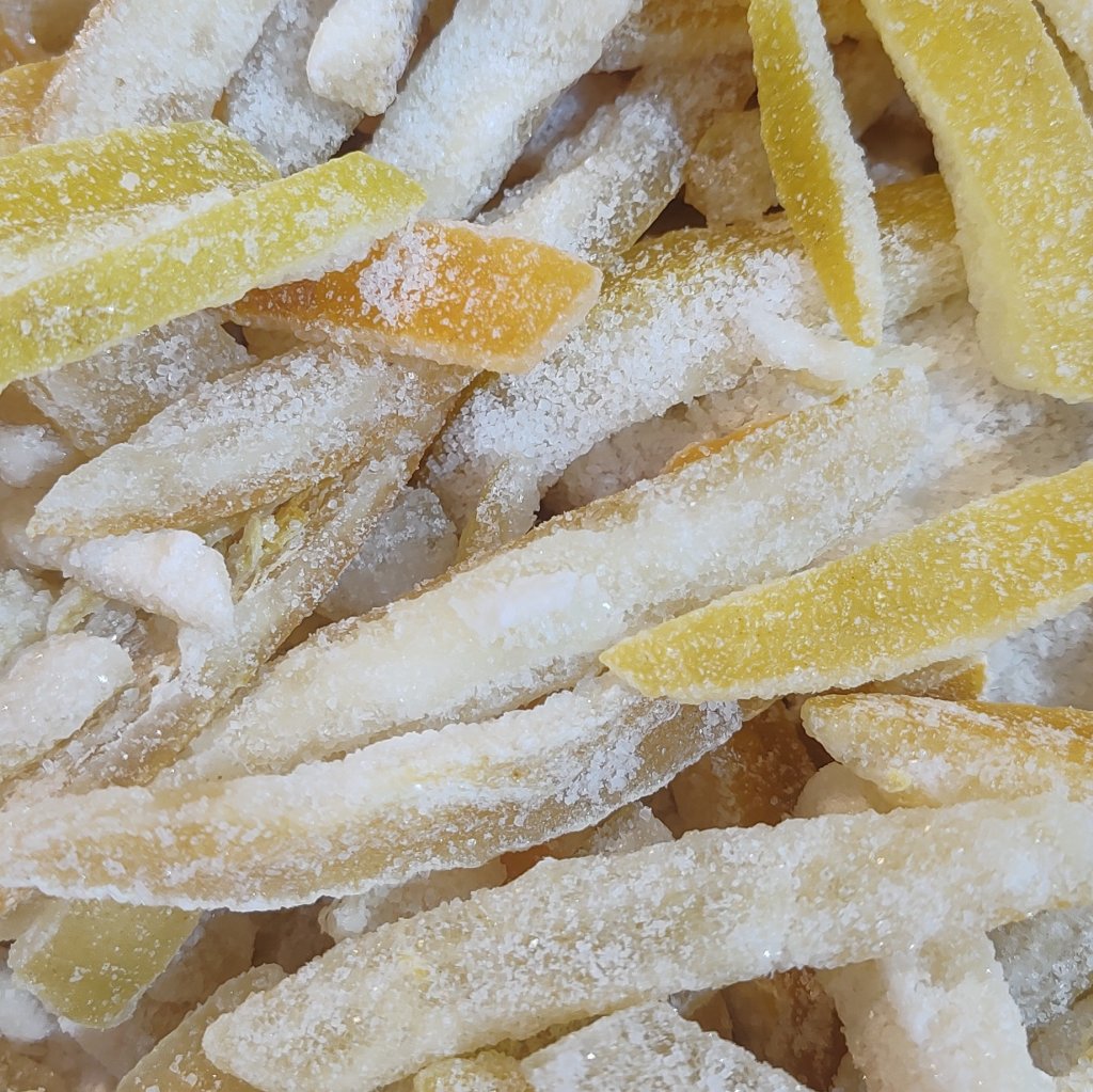 LARANJA EM TIRAS CRISTALIZADA