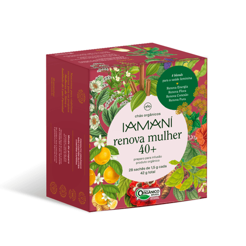 CHÁ ORGÂNICO RENOVA MULHER 40+ (28 SACHÊS) - IAMANI