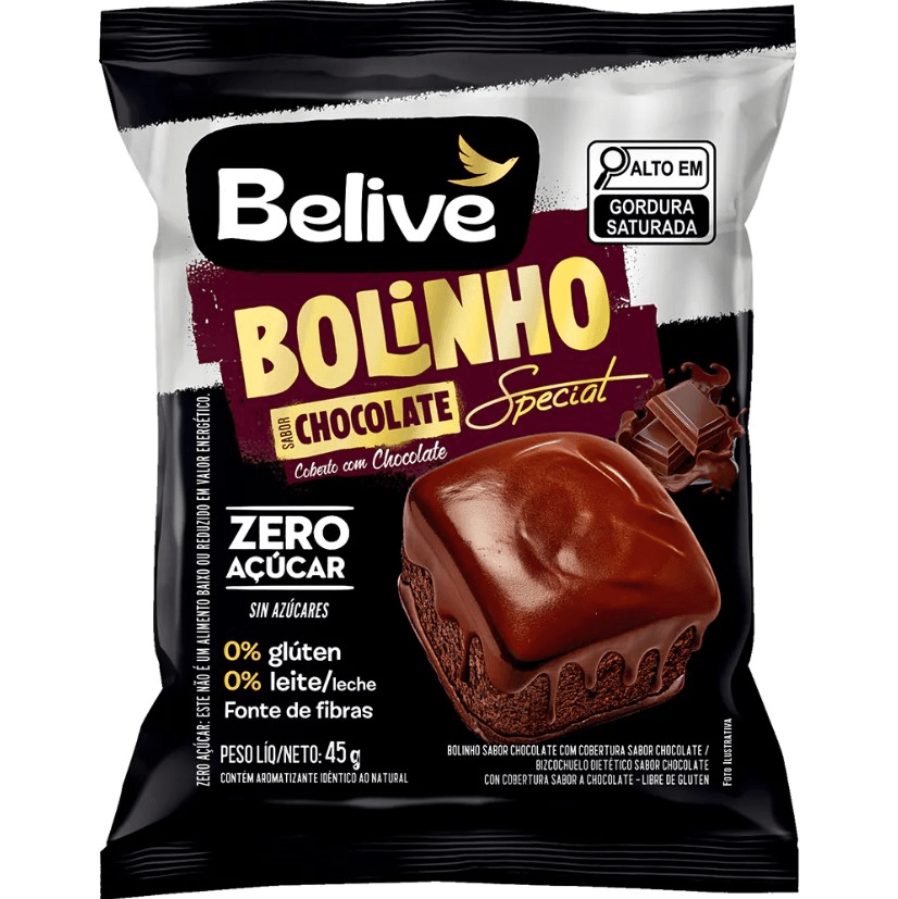 BOLINHO CHOCOLATE COM CALDA ZERO - BELIVE
