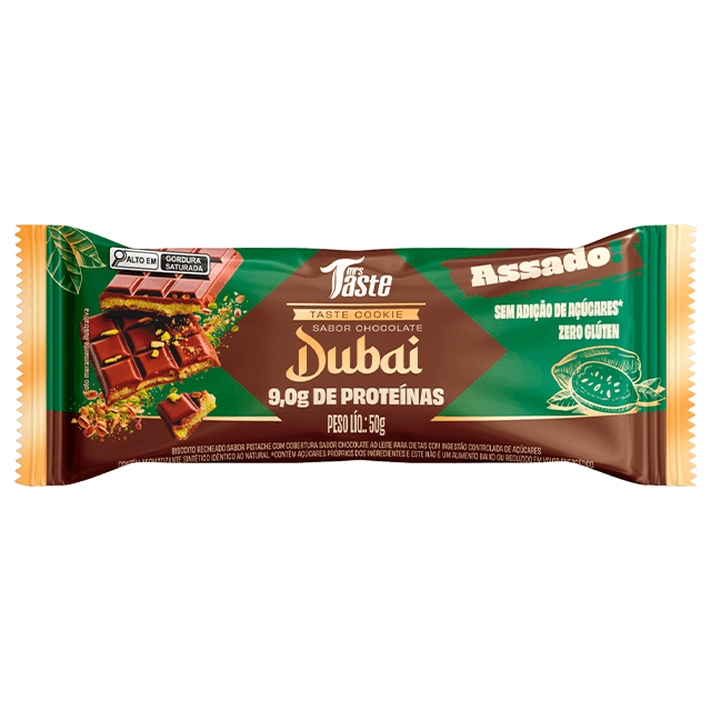 BARRA DE PROTEÍNA TASTE COOKIE BAR CHOCOLATE DUBAI 50G - MR TASTE