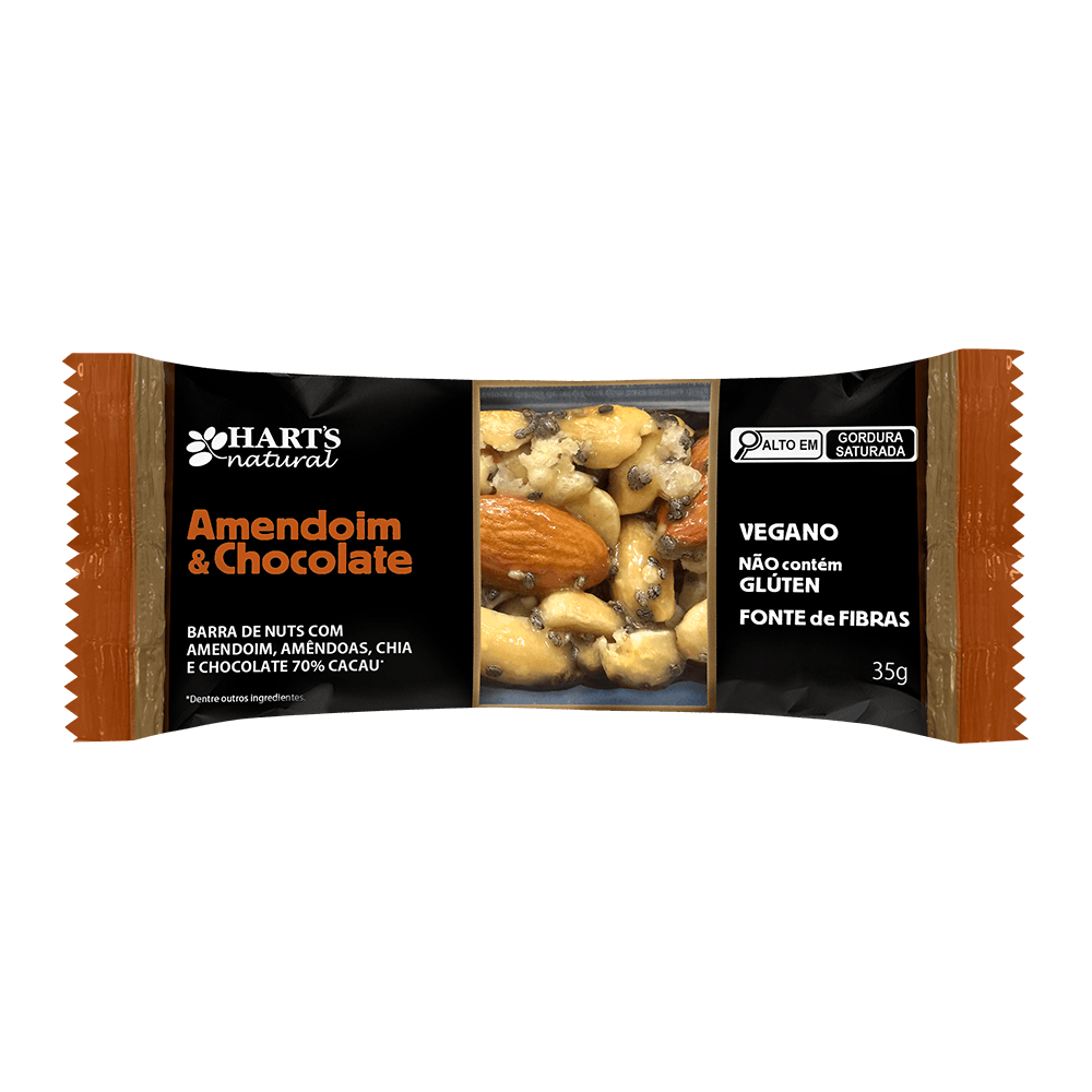 BARRA DE NUTS, AMENDOIM E CHOCOLATE 35G - HARTS NATURAL
