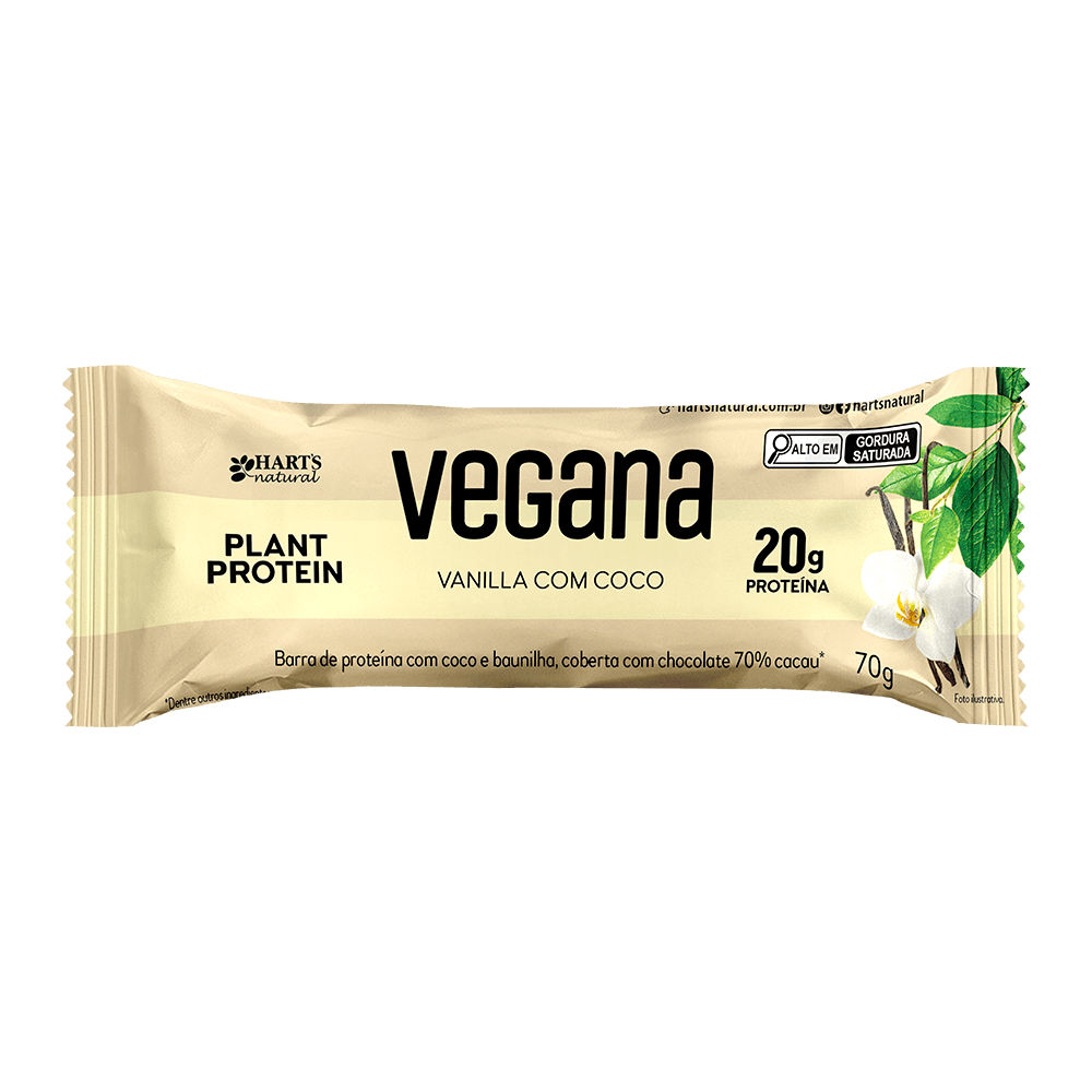 BARRA VEGANA VANILLA COCONUT 70G - HARTS NATURAL