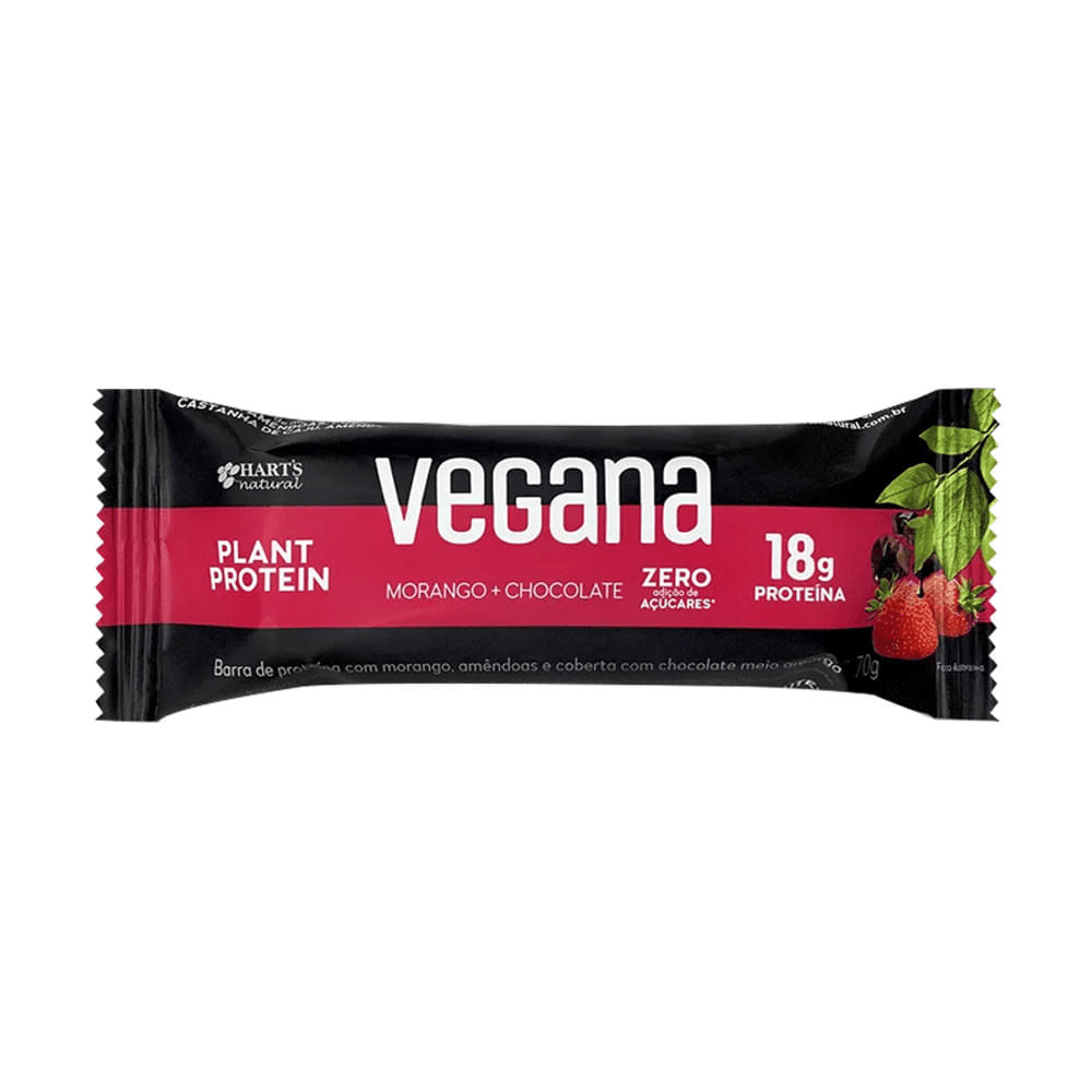 BARRINHA VEGANA DE MORANGO + CHOCOLATE ZERO 70G - HARTS