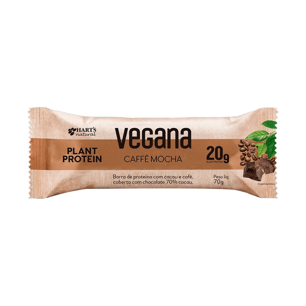 BARRA DE PROTEÍNA VEGANA COM CACAU E CAFÉ MOCHA 70G - HARTS