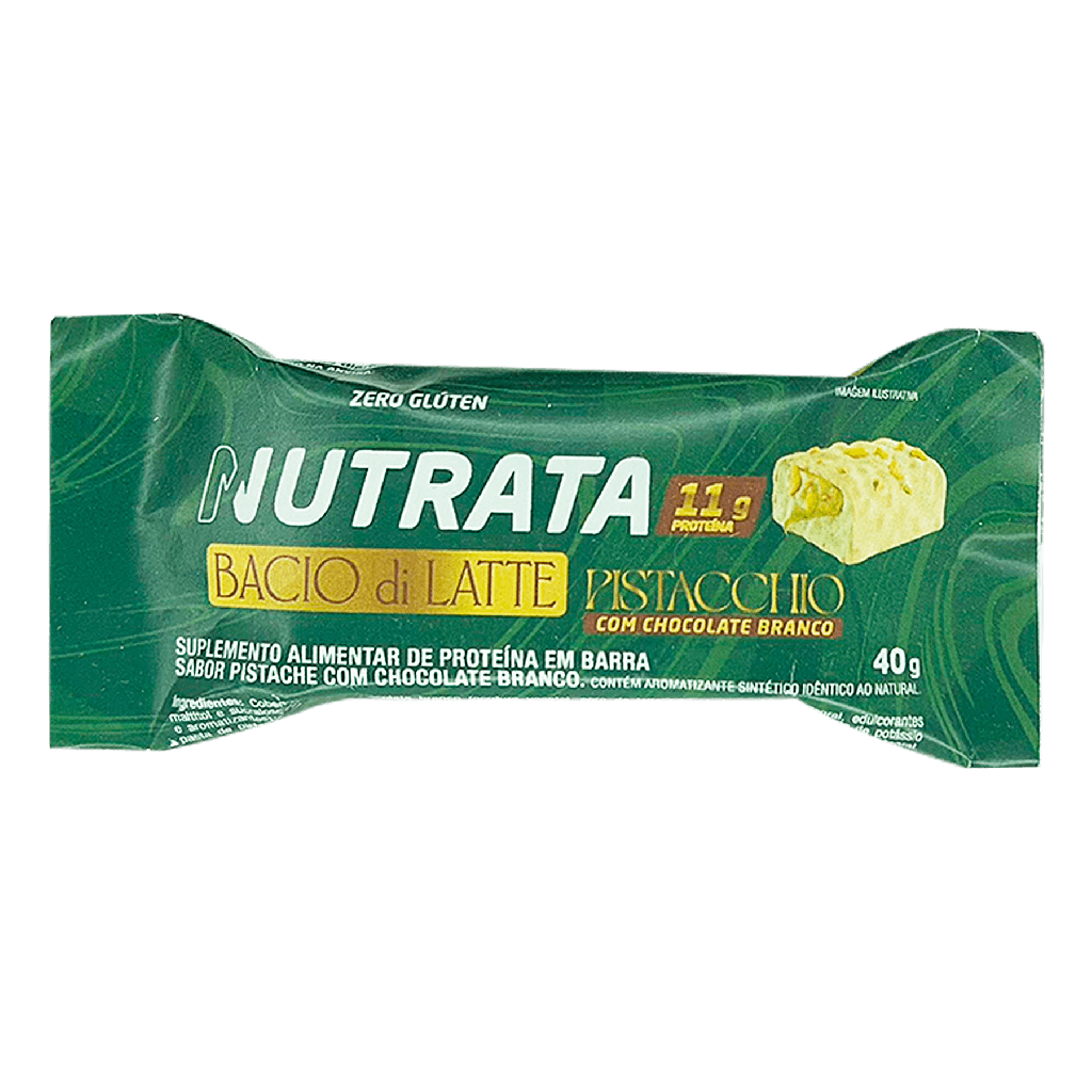 BARRINHA BACIO DI LATTE PISTACHE COM CHOCOLATE BRANCO 40G - NUTRATA