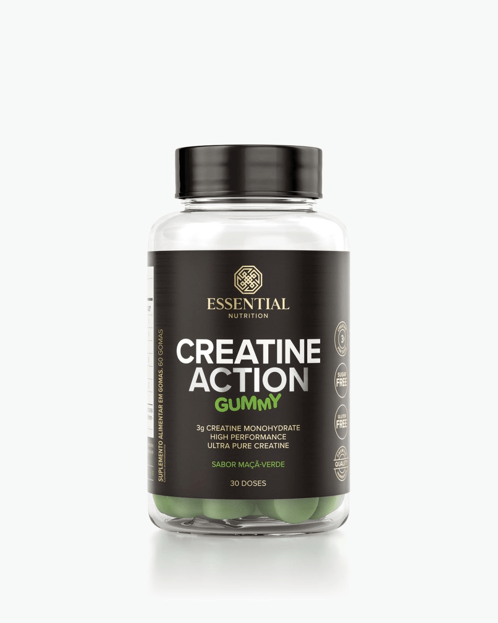 CREATINE ACTION GUMMY MAÇÃ VERDE 240G - ESSENTIAL