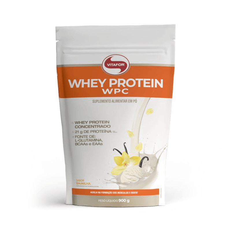 WHEY PROTEIN WPC POUCH 900G BAUNILHA - VITAFOR