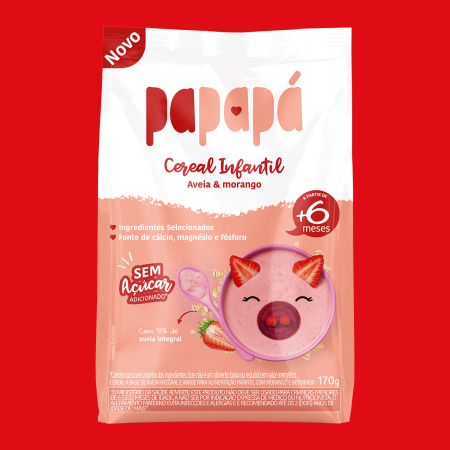 CEREAL INFANTIL DE AVEIA E MORANGO 170G - PAPAPA