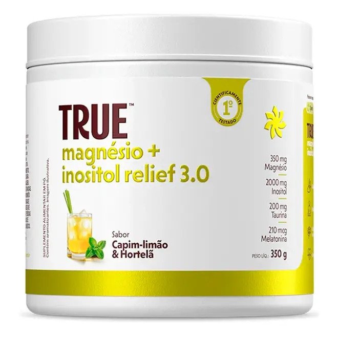 MAGNESIO INOSITOL REFIEF 3.0 CAPIM LIMÃO, HORTELÃ E ERVA DOCE 350G - TRUE