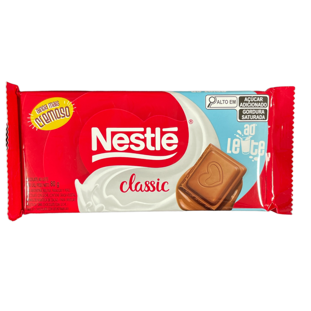 Barra de chocolate Nestlé ao leite Classic 