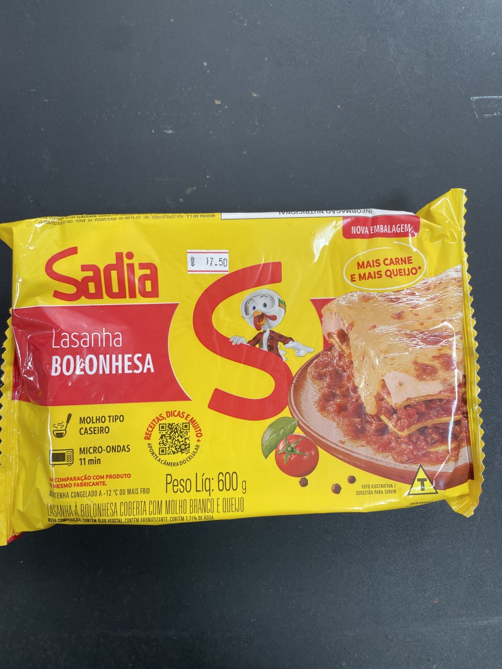 Lasanha bolonhesa sadia 600g