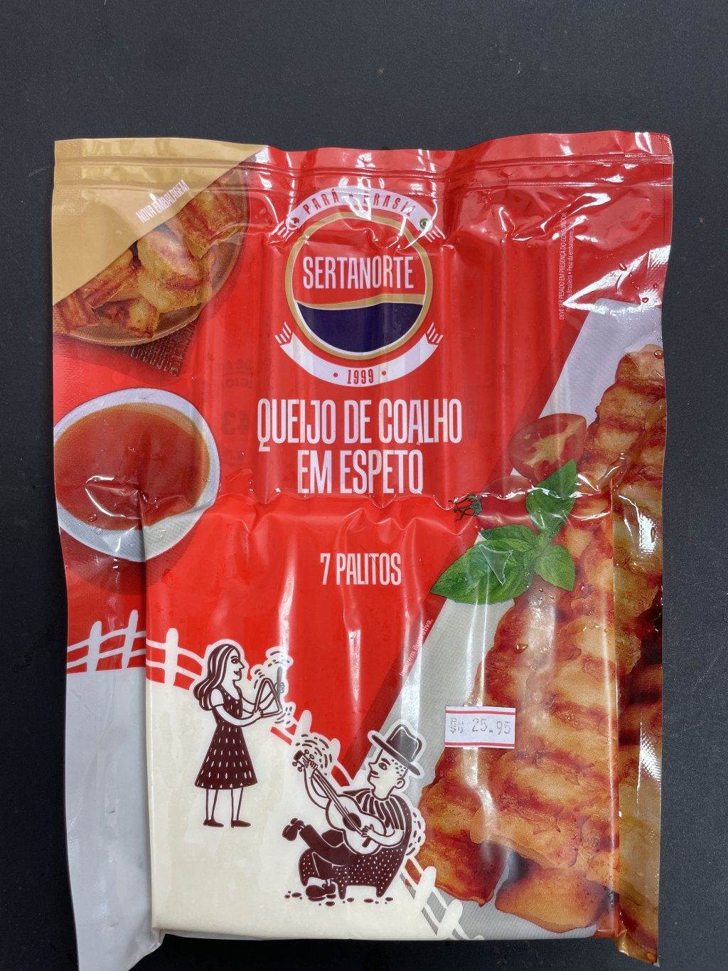 Queijo coalho em espeto 