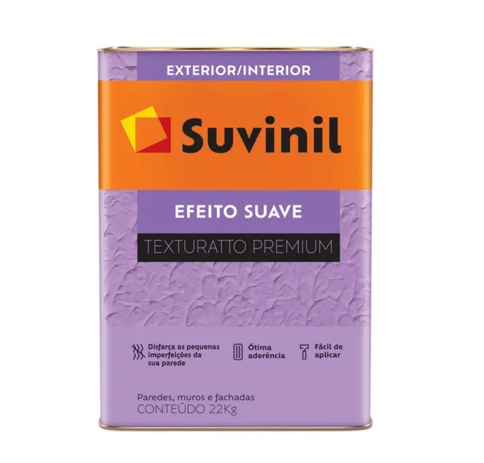 TEXTURA EFEITO SUAVE TEXTURATTO PREMIUM SUVINIL - Recomendado para efeito decorativo e disfarça imperfeições