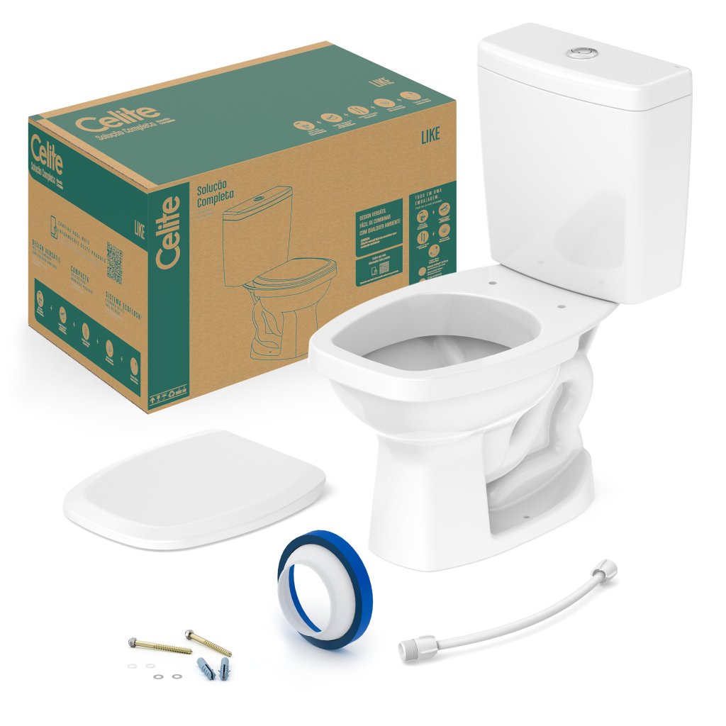 CONJUNTO SANITÁRIO KIT LIKE BRANCO CELITE