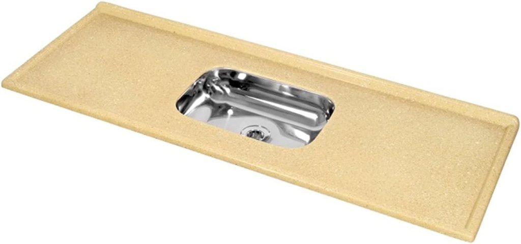 PIA 120X54CM INOX E MÁRMORE SINTÉTICO PI124MI MARROM IMPERIAL DECORALITA